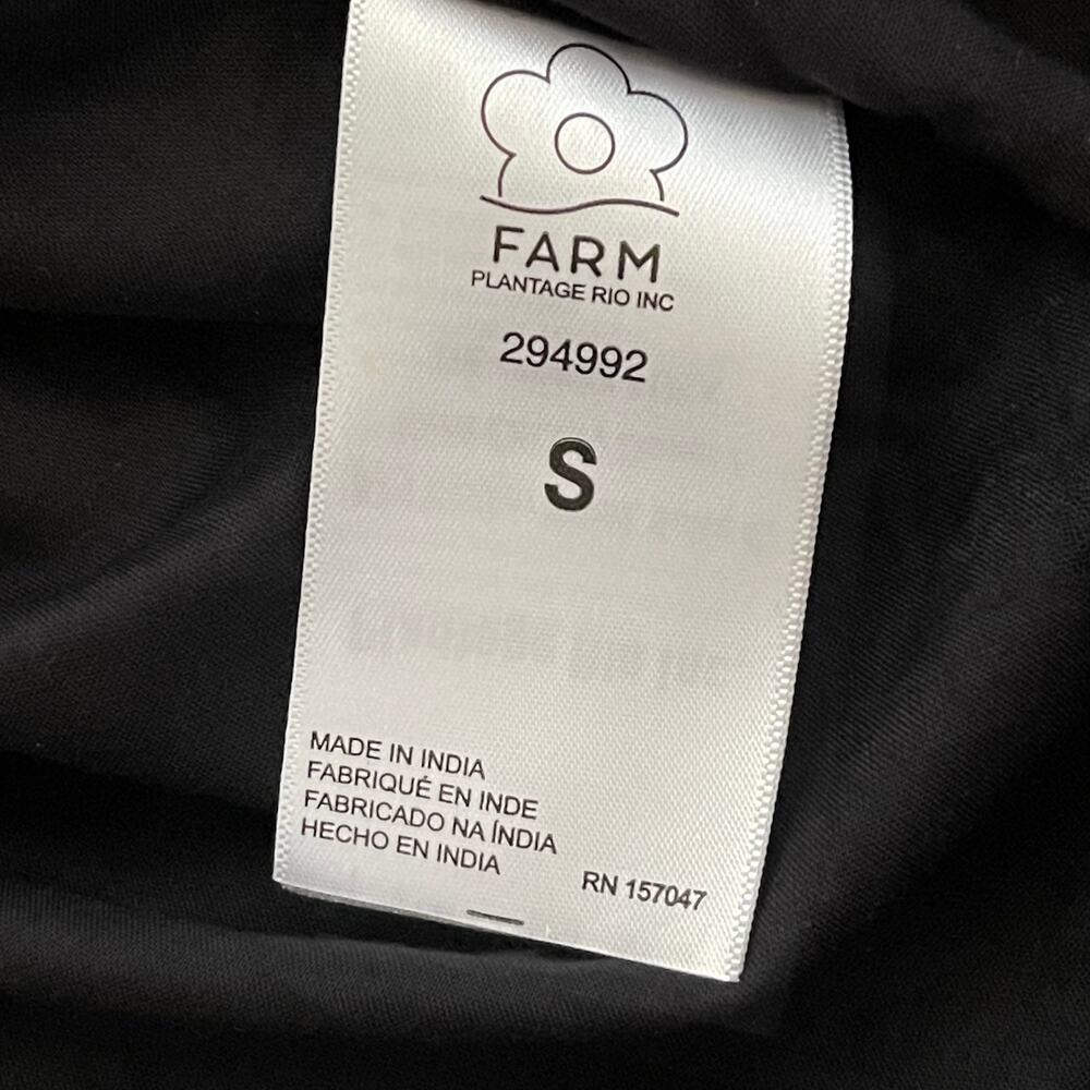 Farm Rio Macaws Flight Tie-Neck Midi/Maxi Dress - Black - Boho - Flowy - Size S - Picture 6 of 9